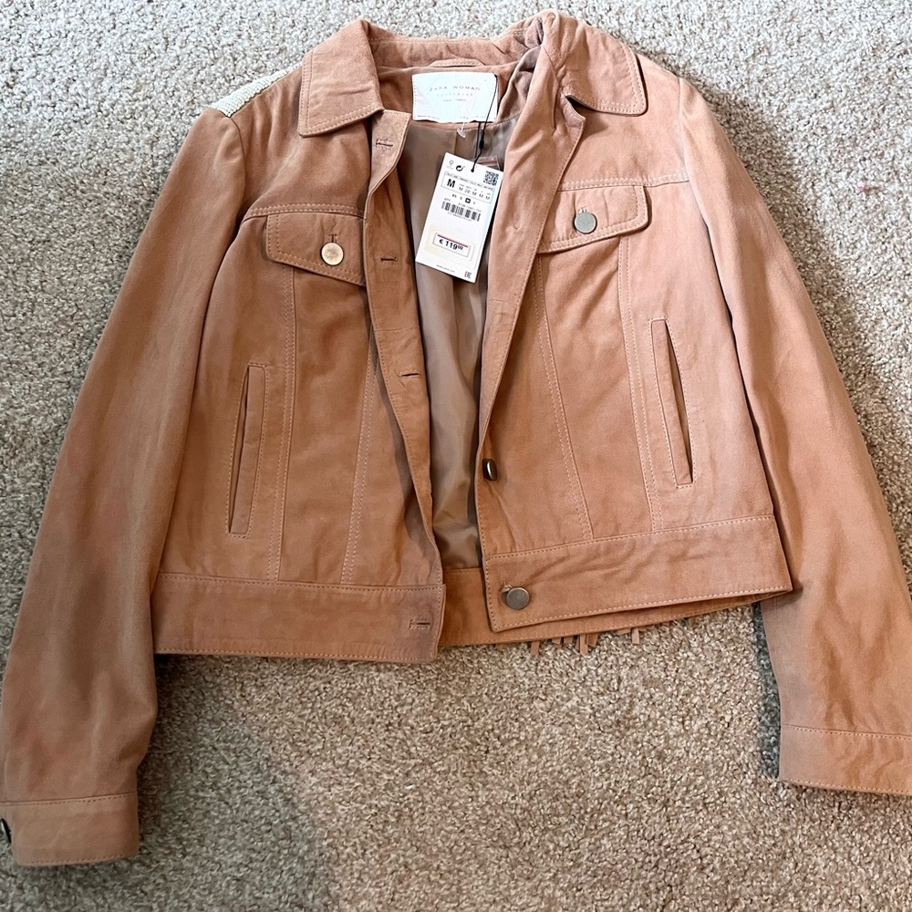 Zara Beige Suede Outerwear